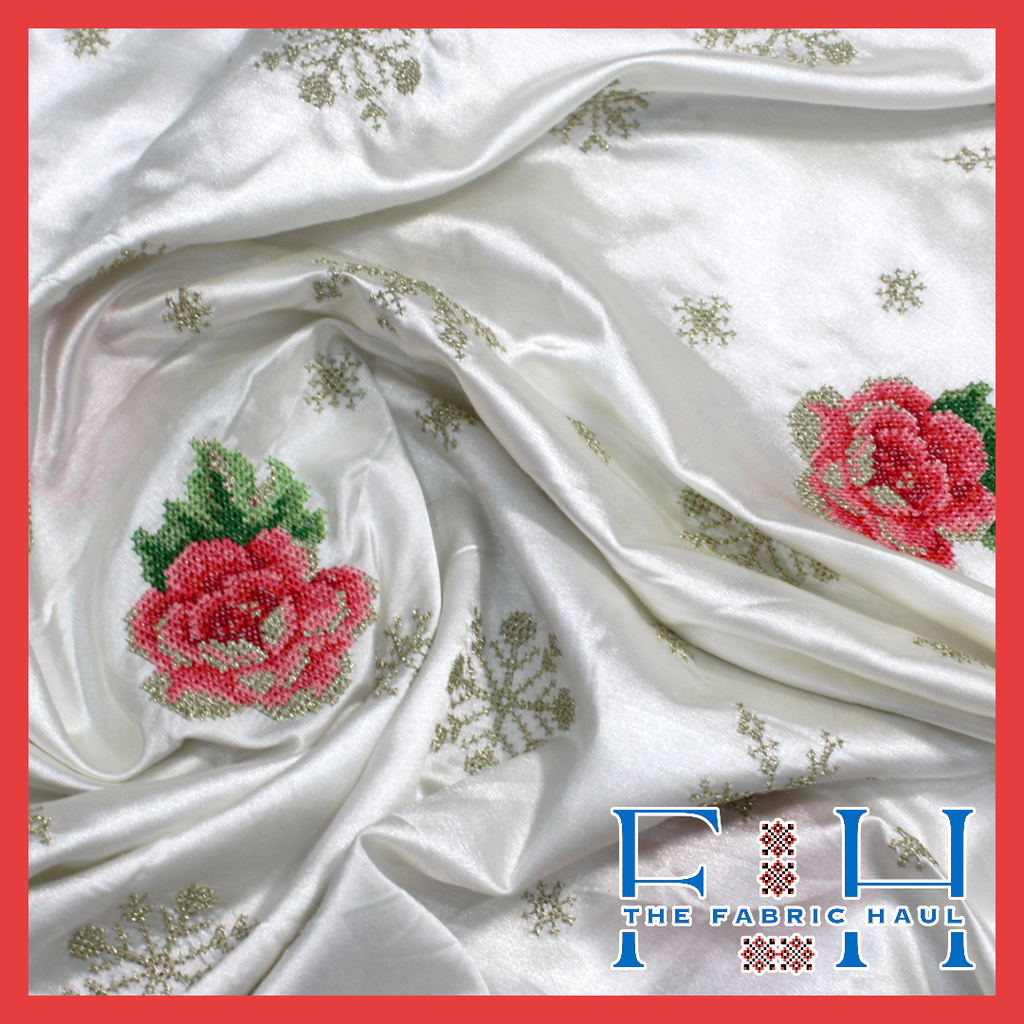 Satin Snowflake rose - 1 mtr