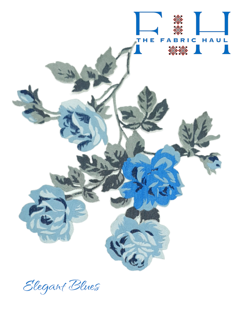 Rose vine Embroidery Applique - 18 in