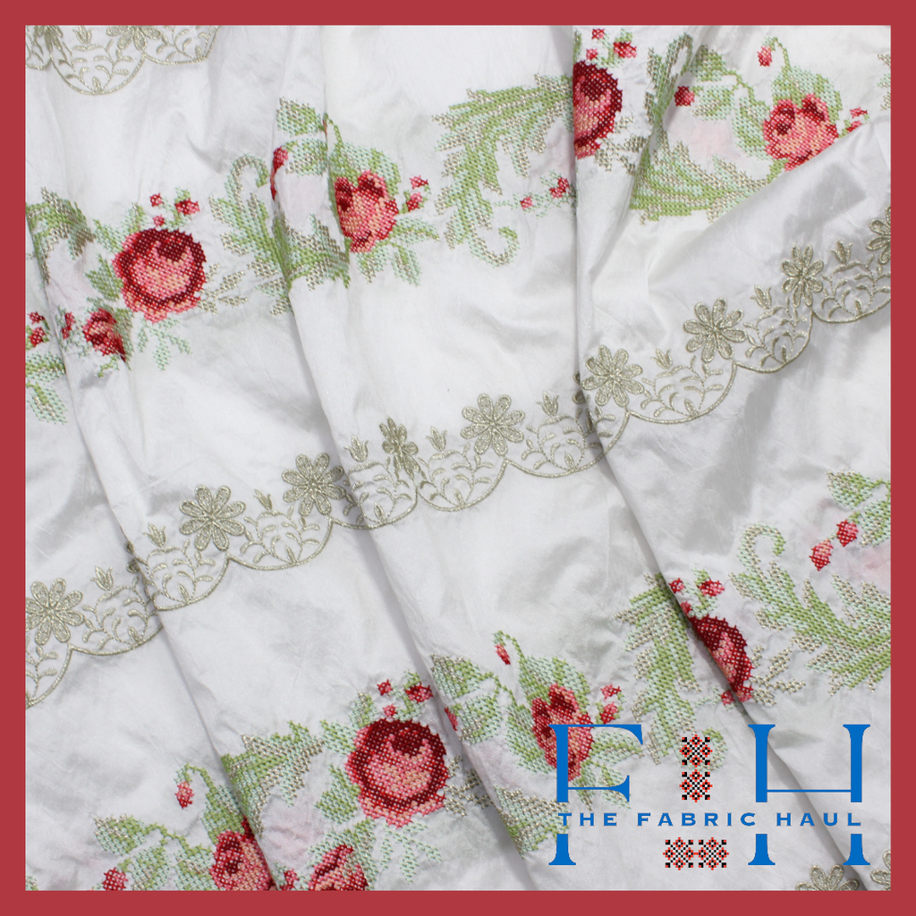 Designer Silk Lace Fabric 1 mtr