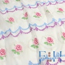 Pearl Scallop Rose Lace Fabric - 1 mtr