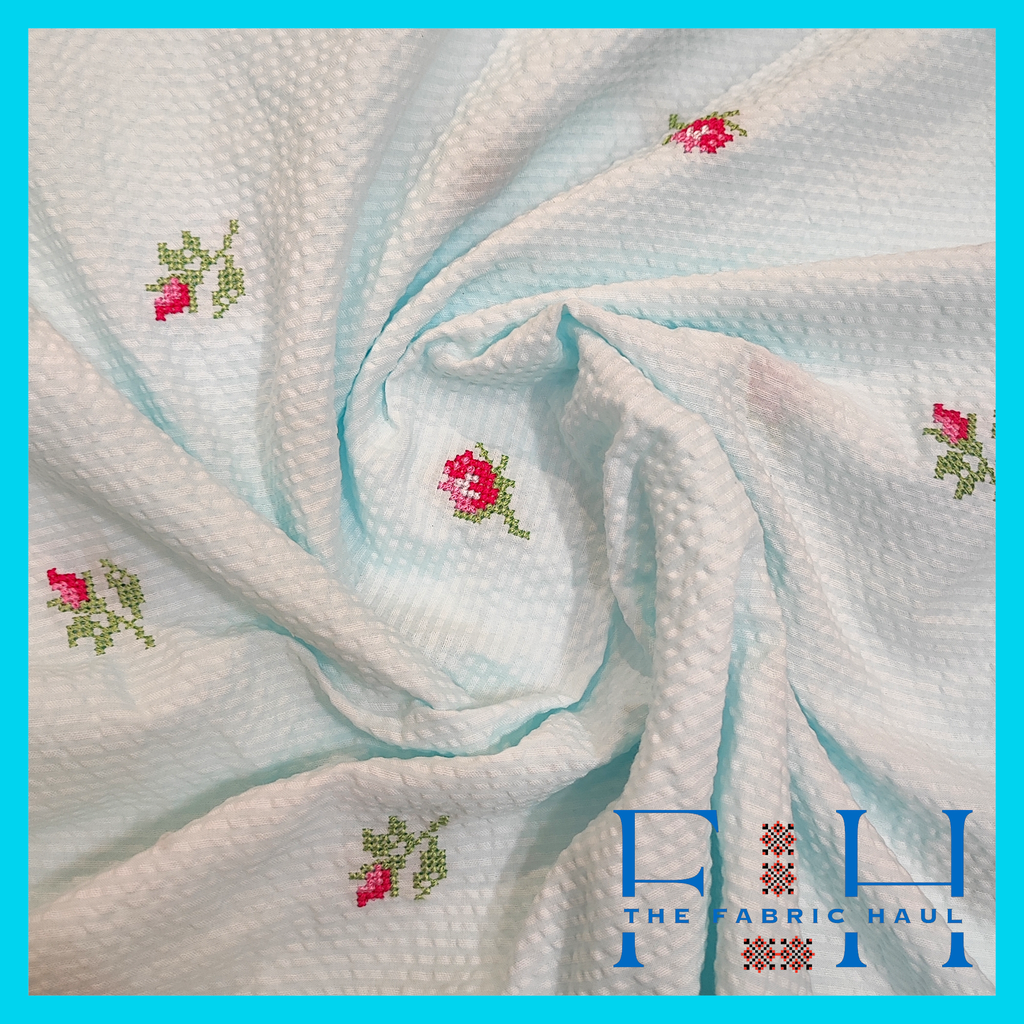 Cotton Seersucker Rose Kali - 3.5 mtr
