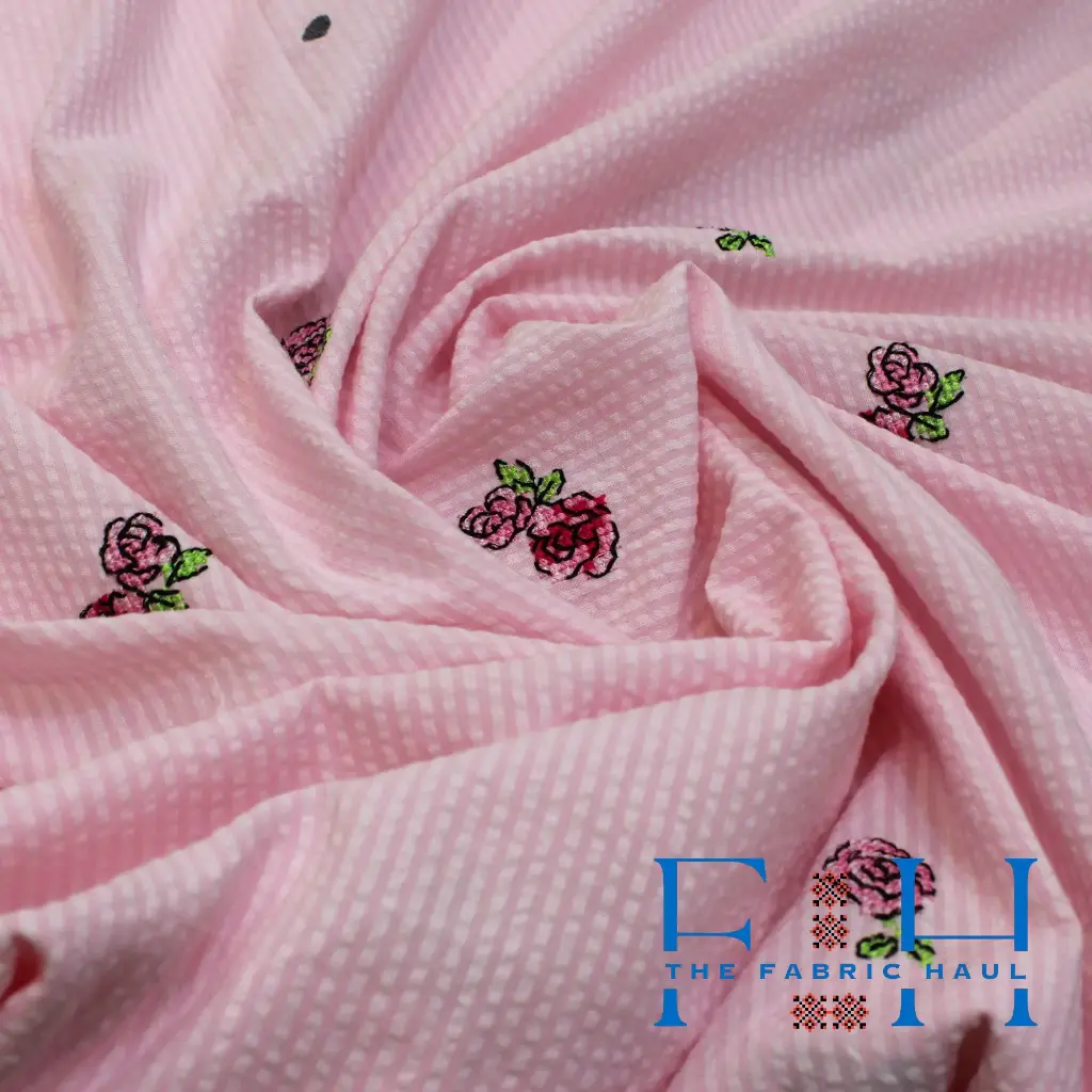 Rose and Polka Seersucker - 3.5 mtr