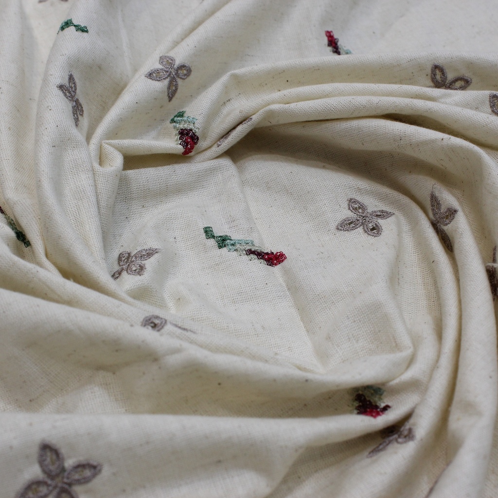 Rustic Khadi Hakoba rose butti - 1 mt