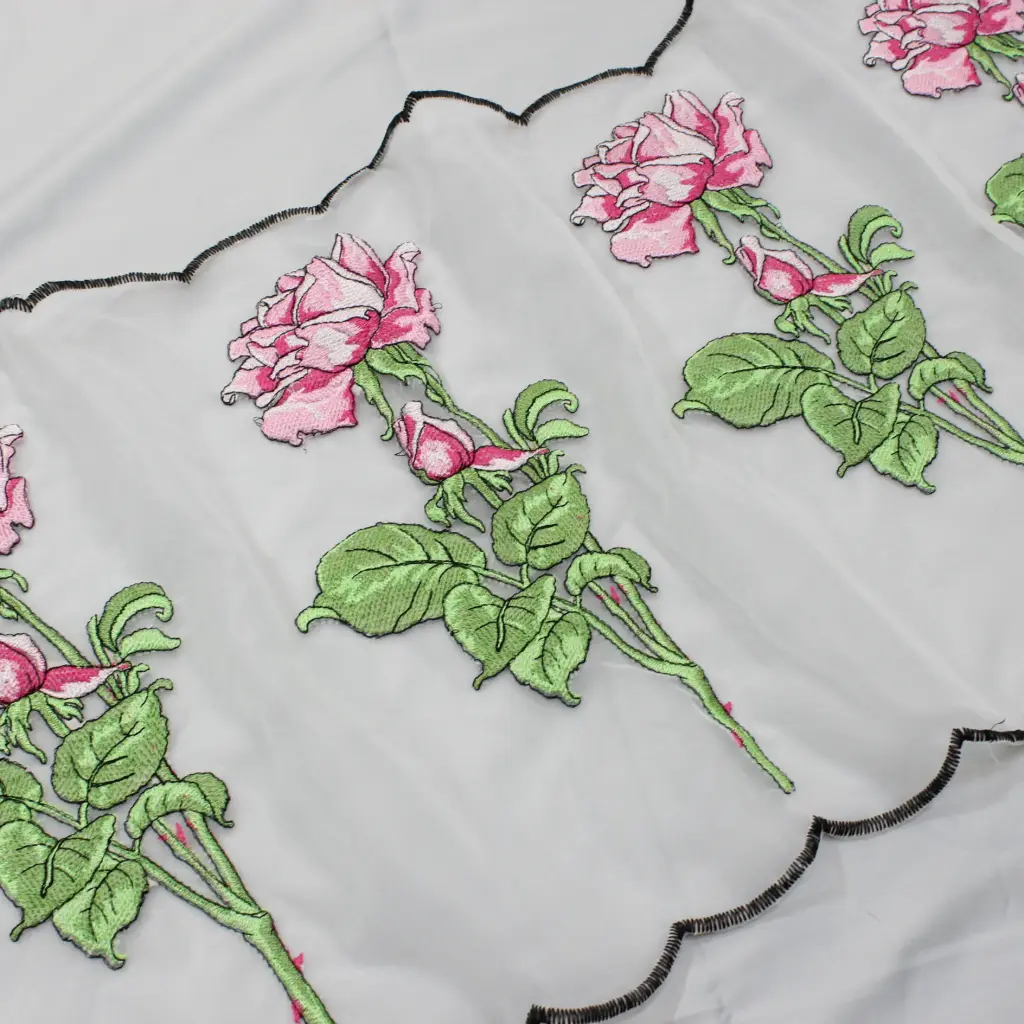 Exotic Roses on Organza - 2mtr
