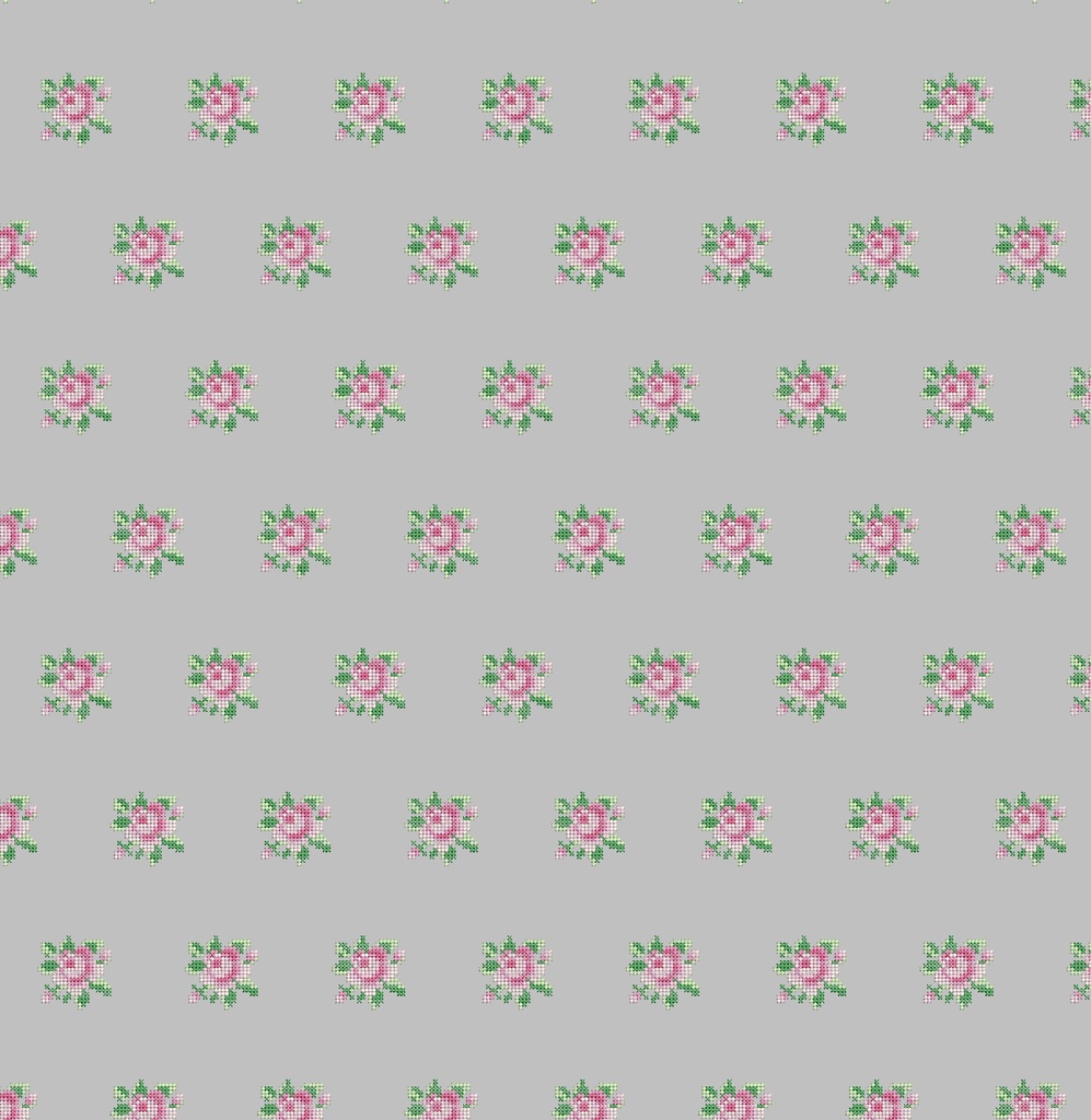 Boxy Rose on Organza - 1mtr