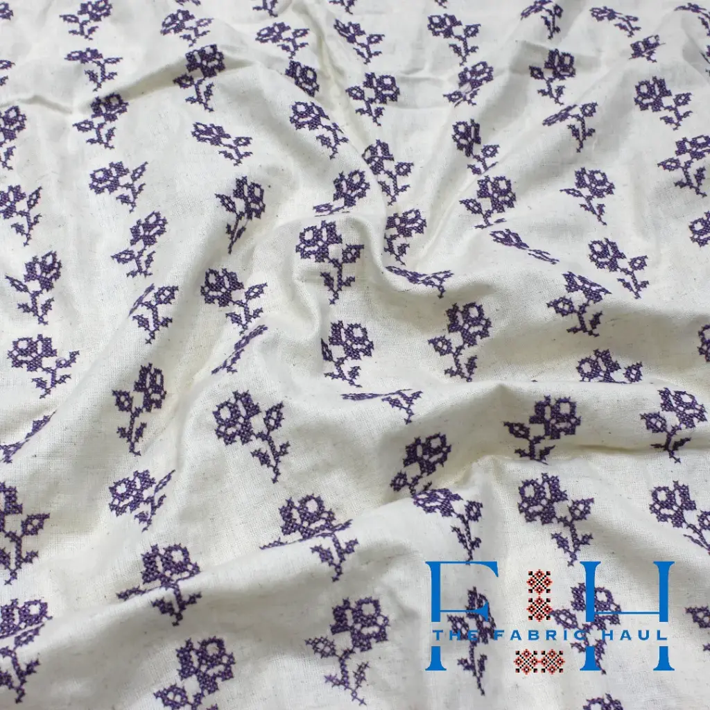 Phulkari Khadi Cotton - 1 mtr