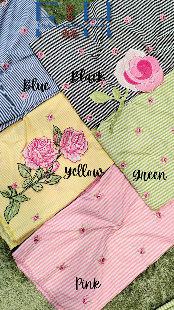 Stripes Round Roses - 4 mtrs