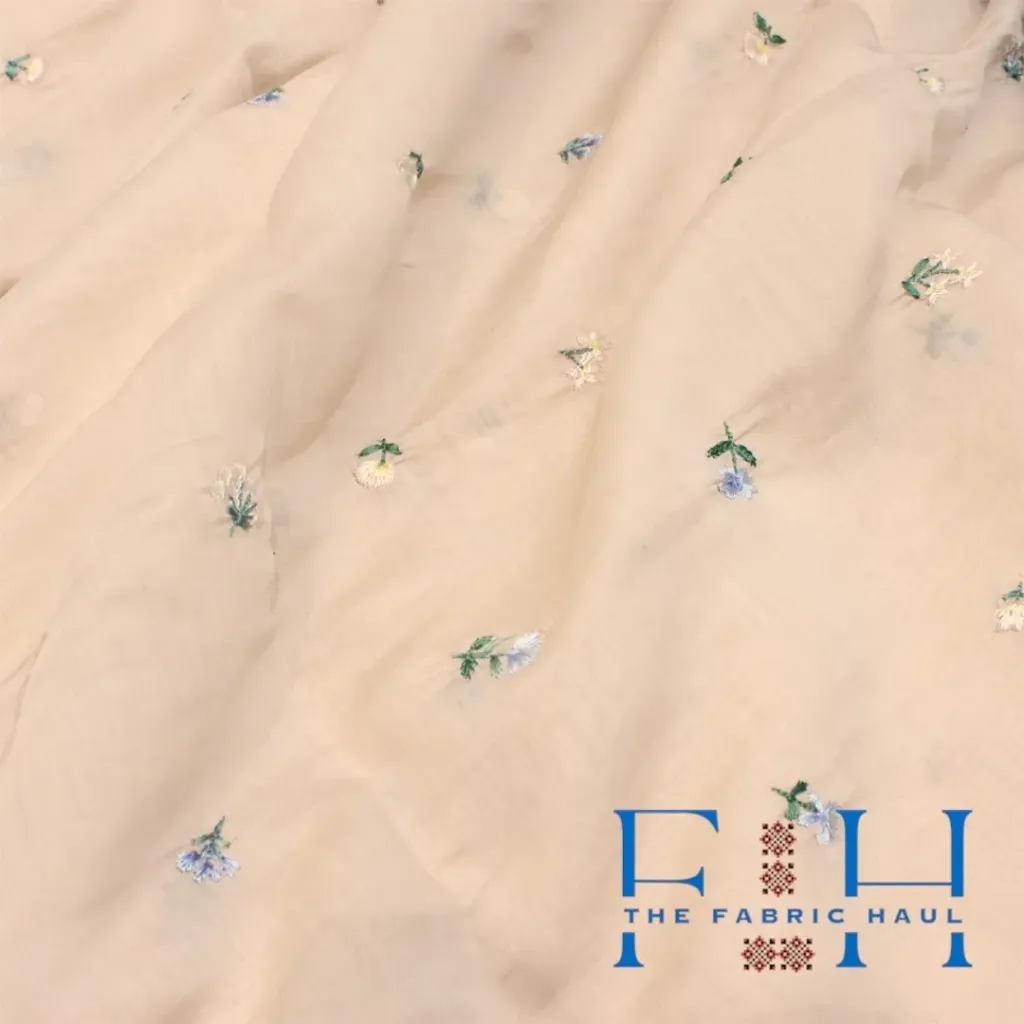wild flower butti on mul - 1 mtr