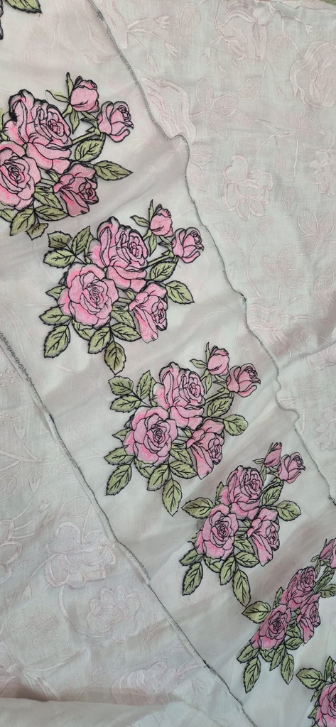3 rose organza belt - 2 mtr
