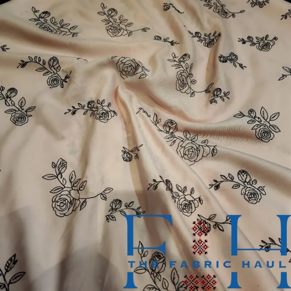Gold Outline Roses - 1 mtr (Pink)