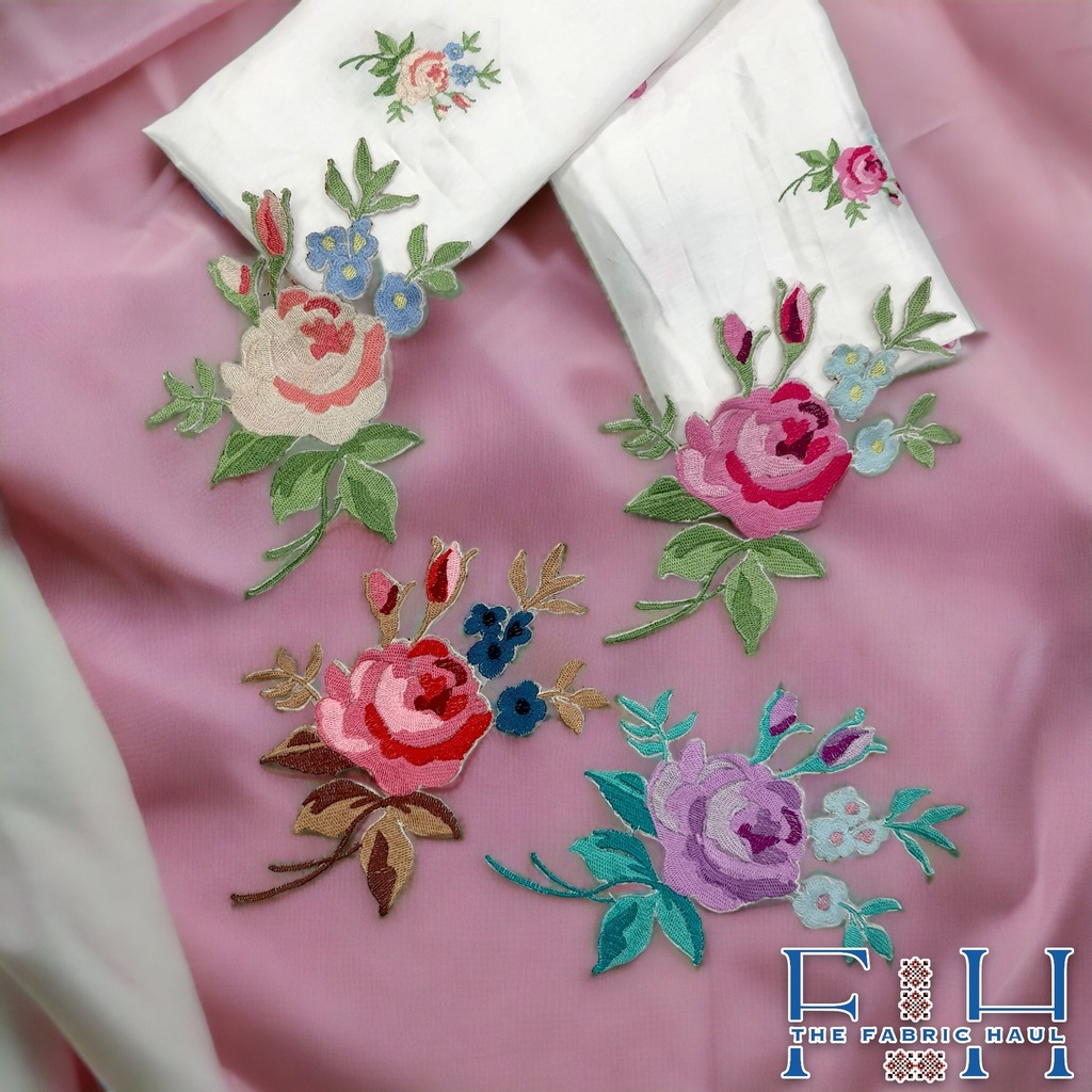 Emb rose with Bud 9in