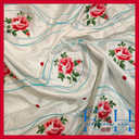 Cath kidston Roses in Blue waves with Red Polka Dots