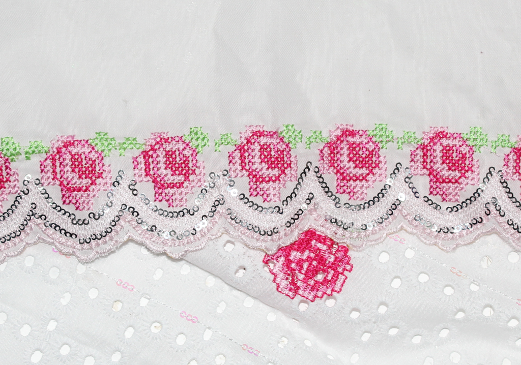 Round rose Sequin Lace