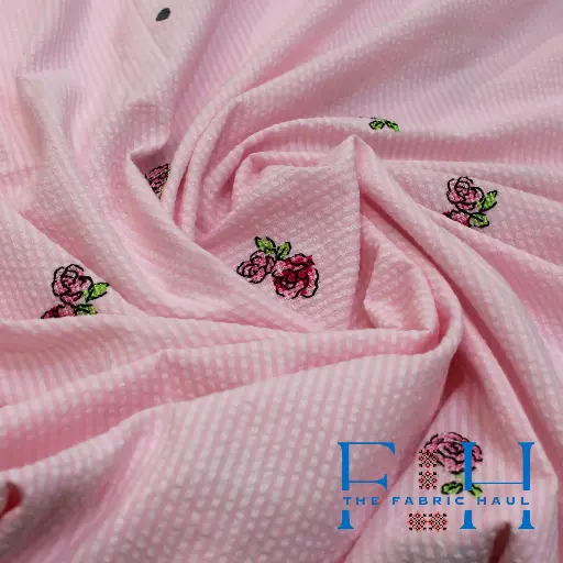 Rose and Polka Seersucker - 3.5 mtr
