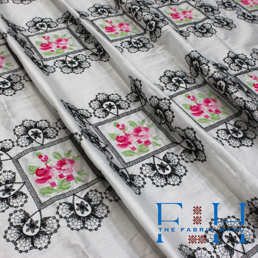 French Frames Lace Fabric - 1 mtr