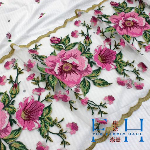 Floral net Lace 18 in combo - 2 mtr