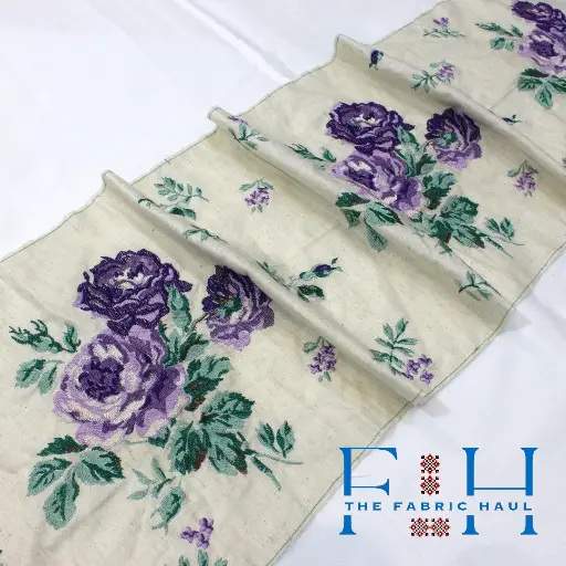 Heritage Rose Belts On Khadi - 2 mtr