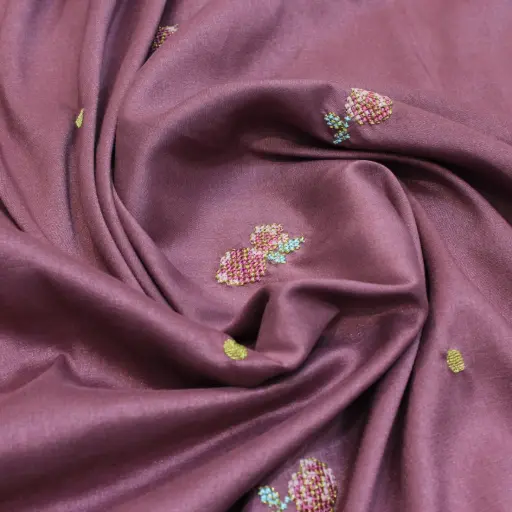 Silk 2 Leaf Butti Fabric - 3.5 mtr