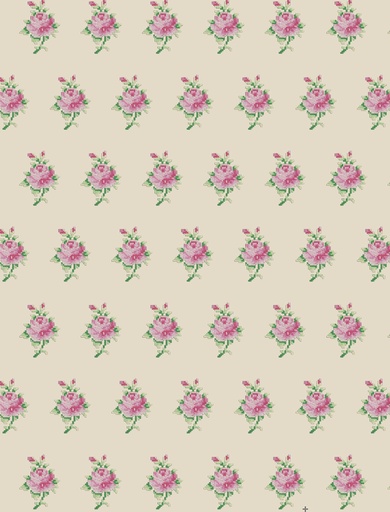 Rustic Rose on Organza - 1mtr