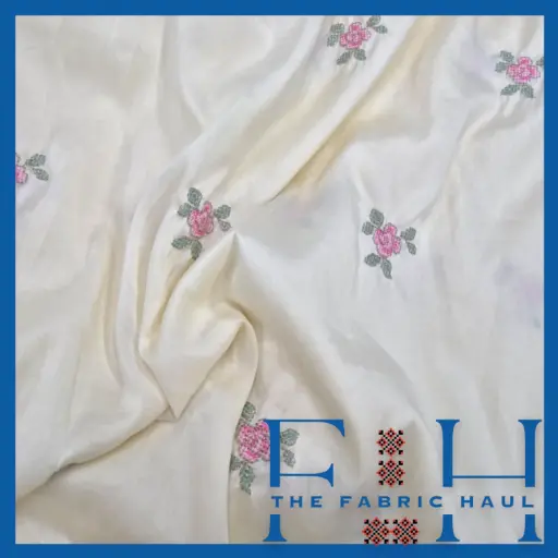 Silk D3 Leaf Butti Fabric - 3.5 mtr