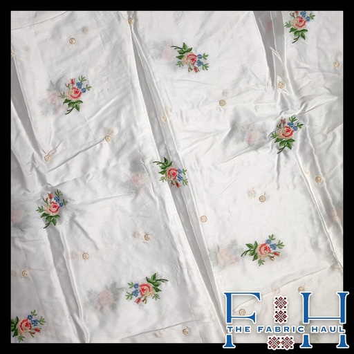Emb rose bud fabric fk