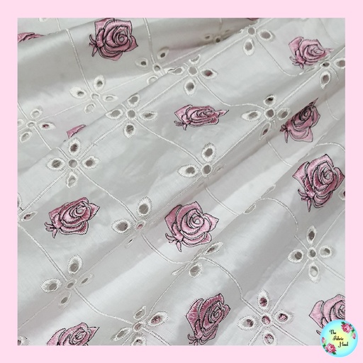 Milk White Hakoba with Pink Roses