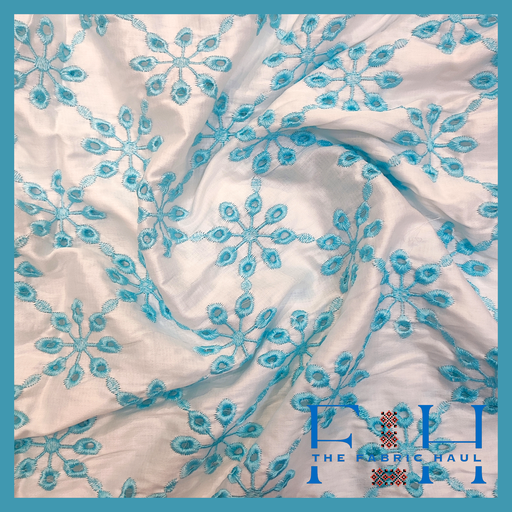 Aqua Blue Cutwork Hakoba