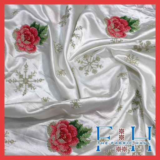 Satin Snowflake rose - 1 mtr