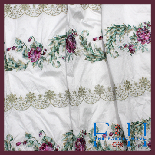 Designer Silk Lace Fabric 1 mtr